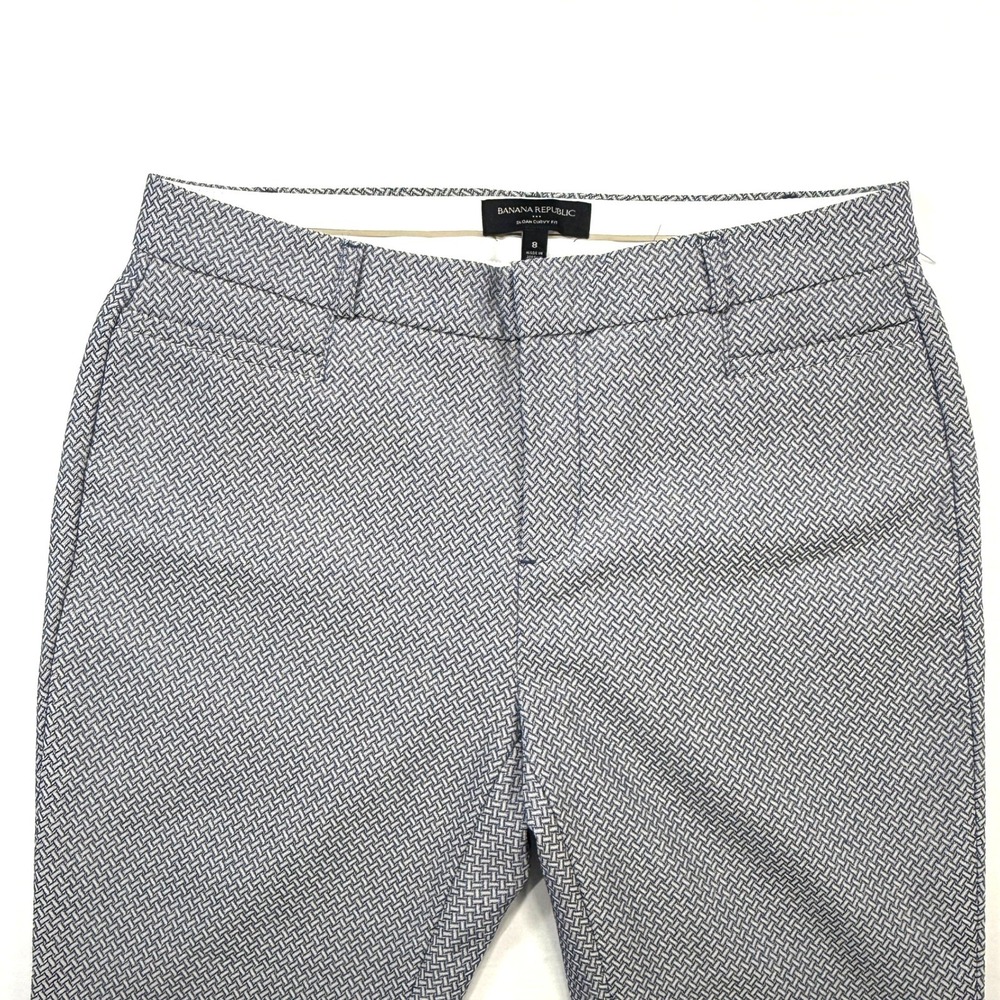 Banana‎ Republic, Sloan Curvy, Navy Geometric Print Straight Leg Pants, Size 8